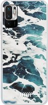 6F hoesje - geschikt voor Xiaomi Redmi Note 10 5G -  Transparant TPU Case - Waves #ffffff