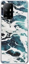 6F hoesje - geschikt voor OPPO A94 5G -  Transparant TPU Case - Waves #ffffff