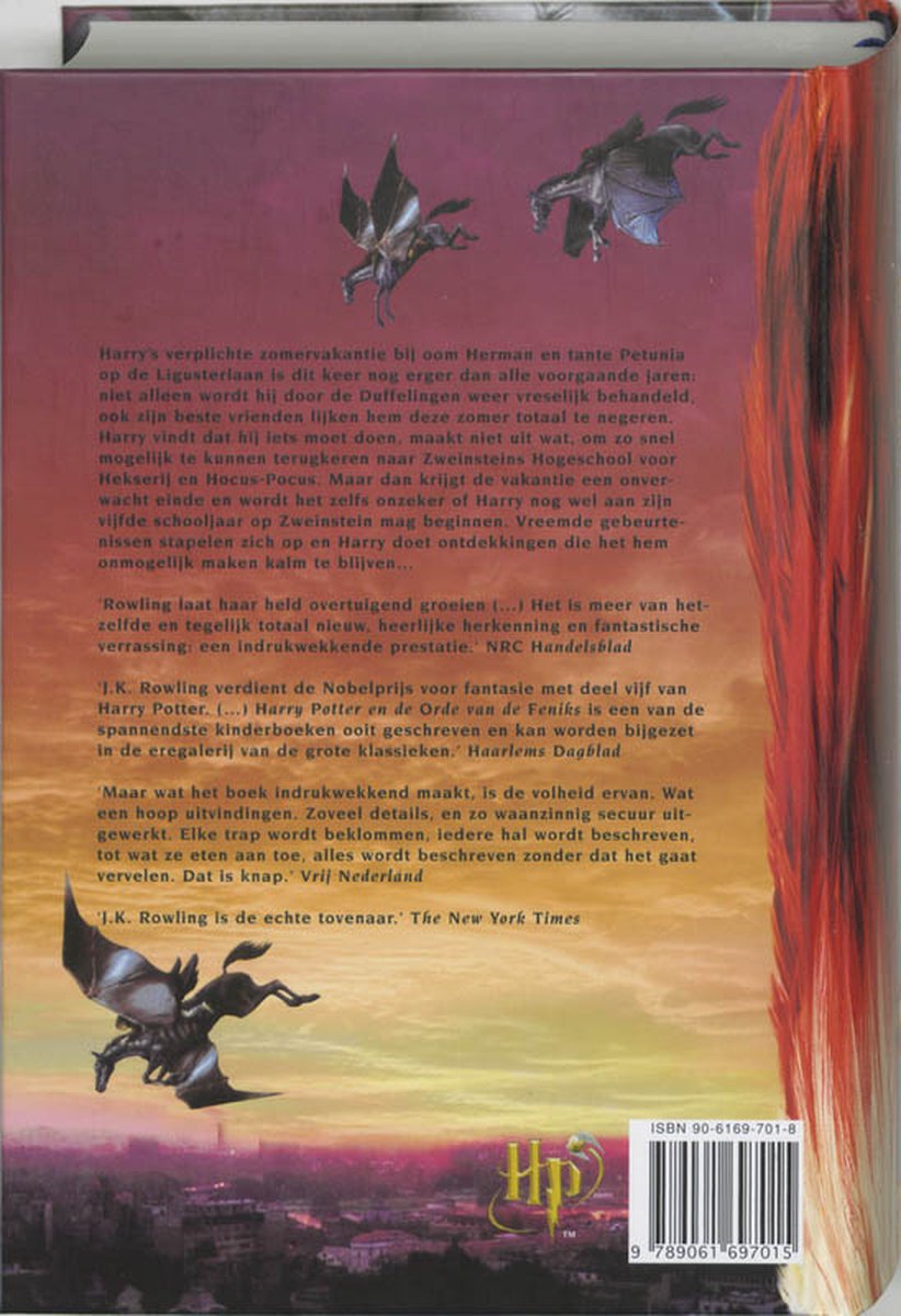Harry Potter 5 - Harry Potter en de orde van de Feniks - back cover