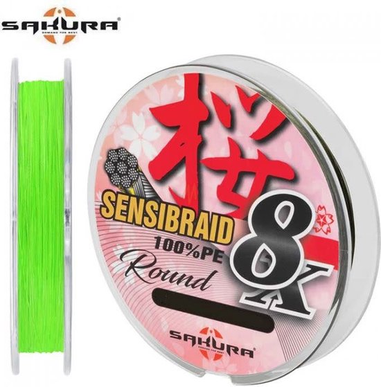 Sakura Sensibraid Chartreuse 8X Braid (150m) - Maat : 0.20mm — afbeelding 2