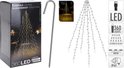 Lichtjesboom 800cm hoog met 360 LED's, verpakking en accessoires.
