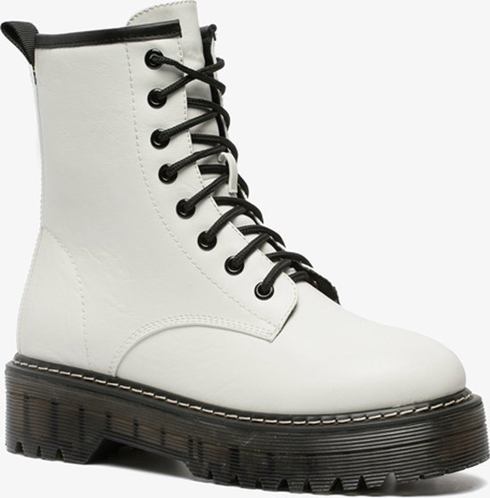 Blue Box dames veterboots - Wit - Maat 38 - Uitneembare zool | bol.com