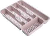 Bestekbak/bestekhouders 5-vaks roze - 33 x 24 x 4 cm - Keuken opberg accessoires