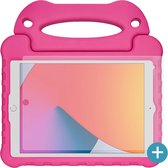 Cazy iPad 2021/2020 hoes Kinderen - 10.2 inch - Kids proof back cover - Draagbare tablet kinderhoes met handvat - Met Screenprotector – Roze