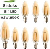 E14 LED lamp - 8-pack - Kaarslamp - 0.6W - 2500K warm wit