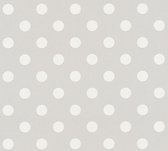 Kinderbehang Profhome 369342-GU vliesbehang glad met kinder patroon mat grijs wit 5,33 m2