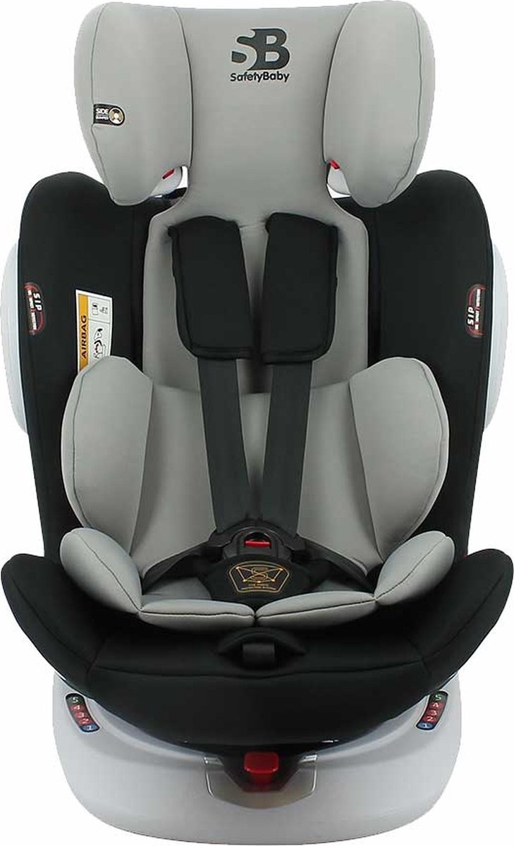 Safety Baby - isofix autostoel Seaty - 360° draaibaar - groep 0/1/2/3 -  Grijs | bol.com