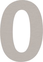 RVS huisnummer 0 - Lengte:  30cm - Kleur: Zilver