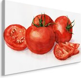 Schilderij - Tomaten (print op canvas), rood/wit, 4 maten, premium print