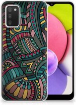 Telefoon Hoesje Geschikt voor Samsung Galaxy A03S Hoesje Bumper Aztec