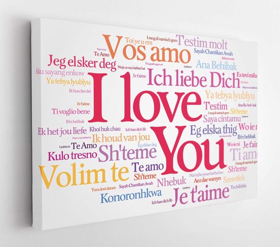 Vector liefde woorden I love you in alle talen van de wereld, woorden wolk - Modern Art Canvas - Horitonzal - 228933583 - 50*40 Horizontal