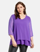 SAMOON Dames Blouseachtig shirt in laagjeslook Royal Lilac-50