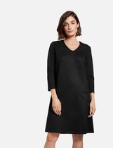 GERRY WEBER Dames Jurk met suèdeachtige touch EcoVero Schwarz-48