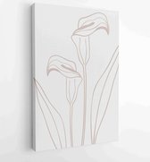 oliage lijntekeningen tekenen met abstracte vorm. Abstract Plant Art-ontwerp voor print, omslag, behang, minimale en natuurlijke kunst aan de muur. 2 - Moderne schilderijen – Verti