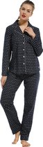 Pastunette Navy Circle doorknoop Vrouwen Pyjamaset - Dark Blue - Maat 44