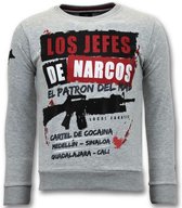 Exclusieve Sweater Heren - Los Jefes De Narcos - Grijs