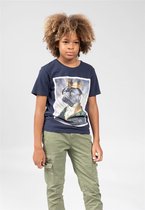 DEELUXE T-shirt met bulldog foto CHARLES Night Blue