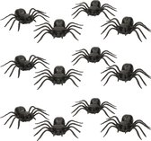 Halloween - 12x Plastic nep spinnen 10 cm Halloween decoratie - Horror themafeest versiering - Plastic/kunststof dieren