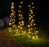 ThuisindeTuin.nl | Siècle des Lumières de mât de porte d'entrée | 100 cm | Lumière Wit chaude | Set de 3 sapins de Sapins de Noël 1M | Éclairage de Noël démontables | Éclairage de Noël pour l'extérieur
