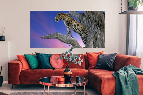 Affiche Léopard - Arbre - Branche - 150x75 cm