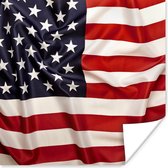 Poster Close-up van de Amerikaanse vlag - 100x100 cm XXL