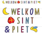 Set van 3x stuks welkom Sint en Piet letterslinger karton 300 cm - Sint Nicolaas/Sinterklaas feest slingers thema decoratie