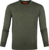 Suitable Pullover Merino O-neck Donkergroen - maat XL