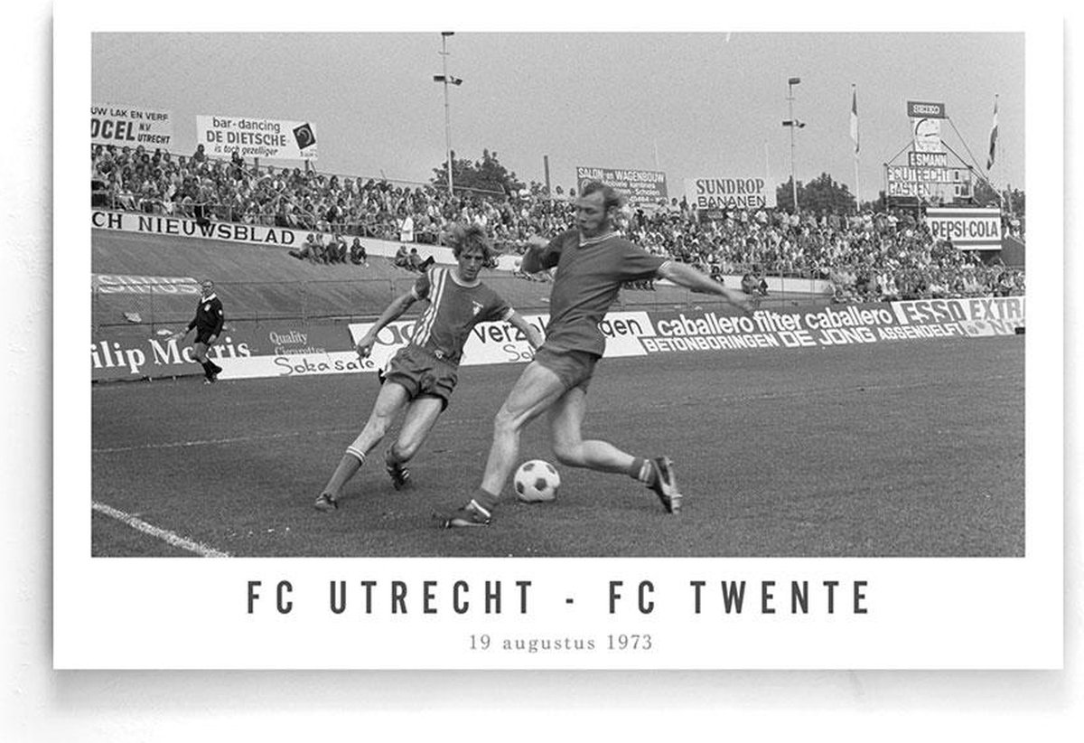 Walljar - FC Utrecht - FC Twente '73 II - Zwart wit poster