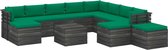 Decoways - 12-delige Loungeset met kussens pallet massief grenenhout