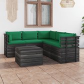 Decoways - 6-delige Loungeset met kussens pallet massief grenenhout