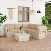 Decoways - 6-delige Loungeset met kussens pallet vurenhout