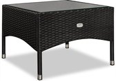 Casa Polyrotan Bijzettafel Zwart, 58 x 58 x 42 cm