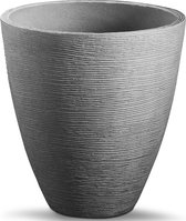 Deubois Bloempot grijs Ø40cm met gegroefde structuur