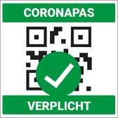Coronapas verplicht sticker 150 x 150 mm