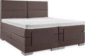 Boxspring Elektrische  Plint 160x200 Compleet Bruin 4 Vlaks