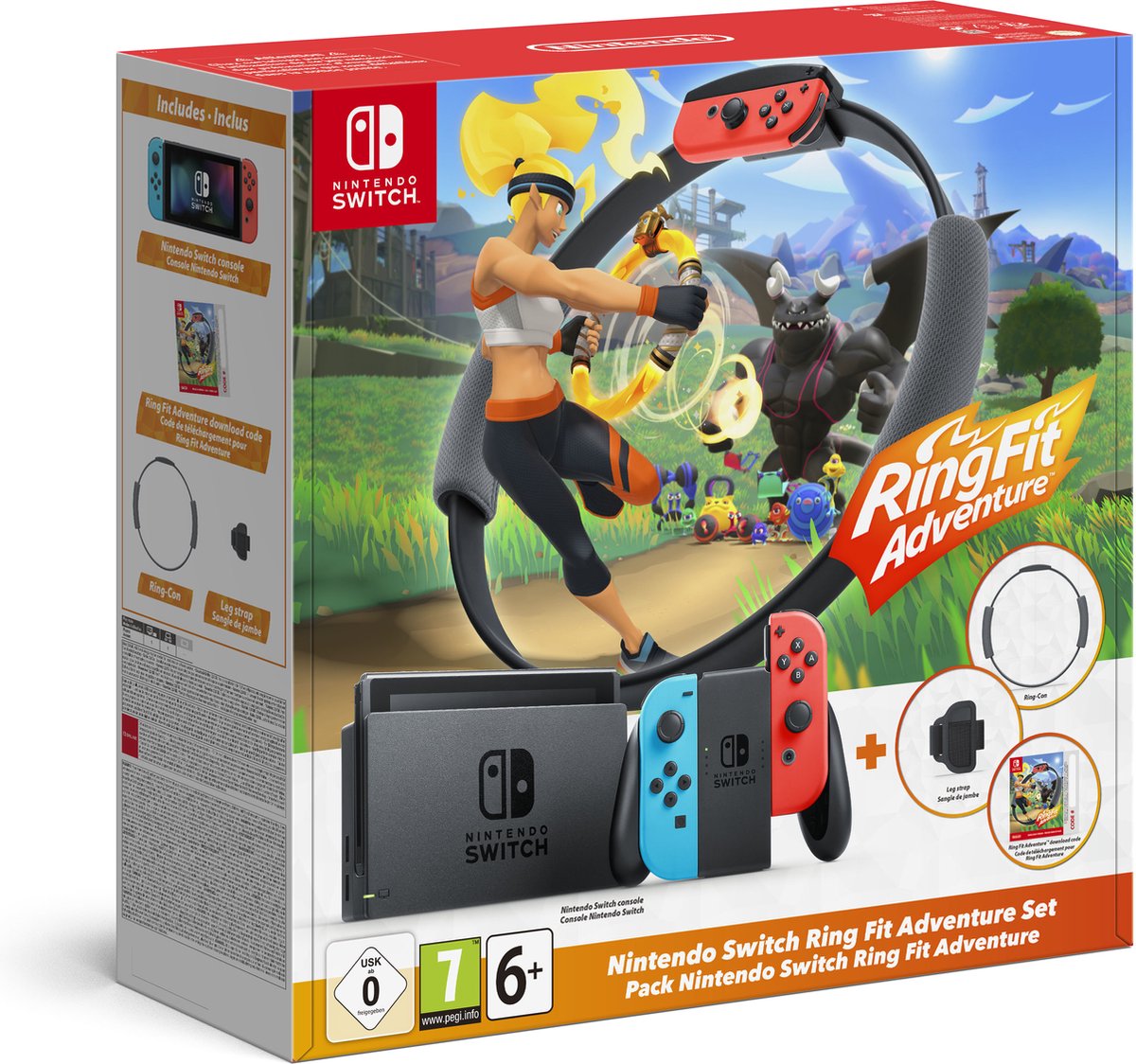 Nintendo Switch Console - Blauw / Rood - Nieuw model - Incl. Ring Fit  Adventure | bol.com