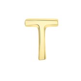 Gerecycled stalen goldplated charm letter - t