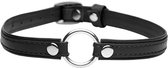 Slim Collar with O-Ring - Black, Leather - Leash and Collars
