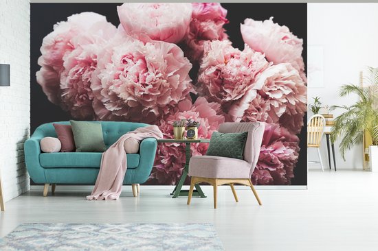 emulsie ritme inkomen Behang - Fotobehang Boeket roze pioenrozen - Breedte 330 cm x hoogte 220 cm  | bol.com