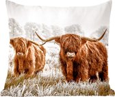 Sierkussens - Kussentjes Woonkamer - 45x45 cm - Schotse hooglander - Koe - Dieren