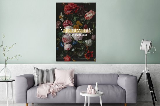 Décoration murale Métal - Peinture Aluminium - Mariage - Anniversaire - Fleurs - 80x120 cm