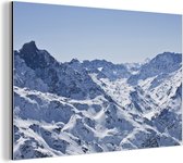 Wanddecoratie Metaal - Aluminium Schilderij Industrieel - Alpen - Berg - Sneeuw - 180x120 cm - Dibond - Foto op aluminium - Industriële muurdecoratie - Voor de woonkamer/slaapkamer