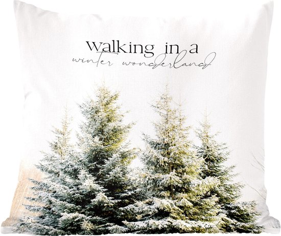 Sierkussens - Kussentjes Woonkamer - 60x60 cm - Kerst - Winter - Kerstboom - Kerstversiering - Kerstdecoratie voor binnen - Woonkamer