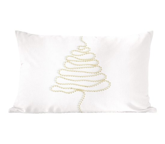 Sierkussens - Kussentjes Woonkamer - 60x40 cm - Winter - Boom - Kralen - Kerstversiering - Kerstdecoratie voor binnen - Woonkamer