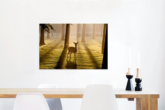 Tirage photo Cerf dans la forêt Aluminium 90x60 cm - Tirage photo sur Aluminium (décoration murale métal)