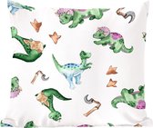 Sierkussens - Kussentjes Woonkamer - 50x50 cm - Kinderkamer - Dinosaurus - Voetafdruk - Jongens - Meisjes - Kinderen - Kindje