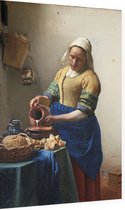 Het melkmeisje, Johannes Vermeer - Foto op Dibond - 60 x 90 cm