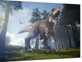 Dinosaurus T-Rex screamer massive attack - Foto op Dibond - 90 x 60 cm