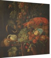Stilleven met vruchten en een kreeft, Jan Davidsz. de Heem - Foto op Dibond - 40 x 40 cm
