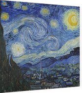 De sterrennacht, Vincent van Gogh - Foto op Dibond - 60 x 60 cm